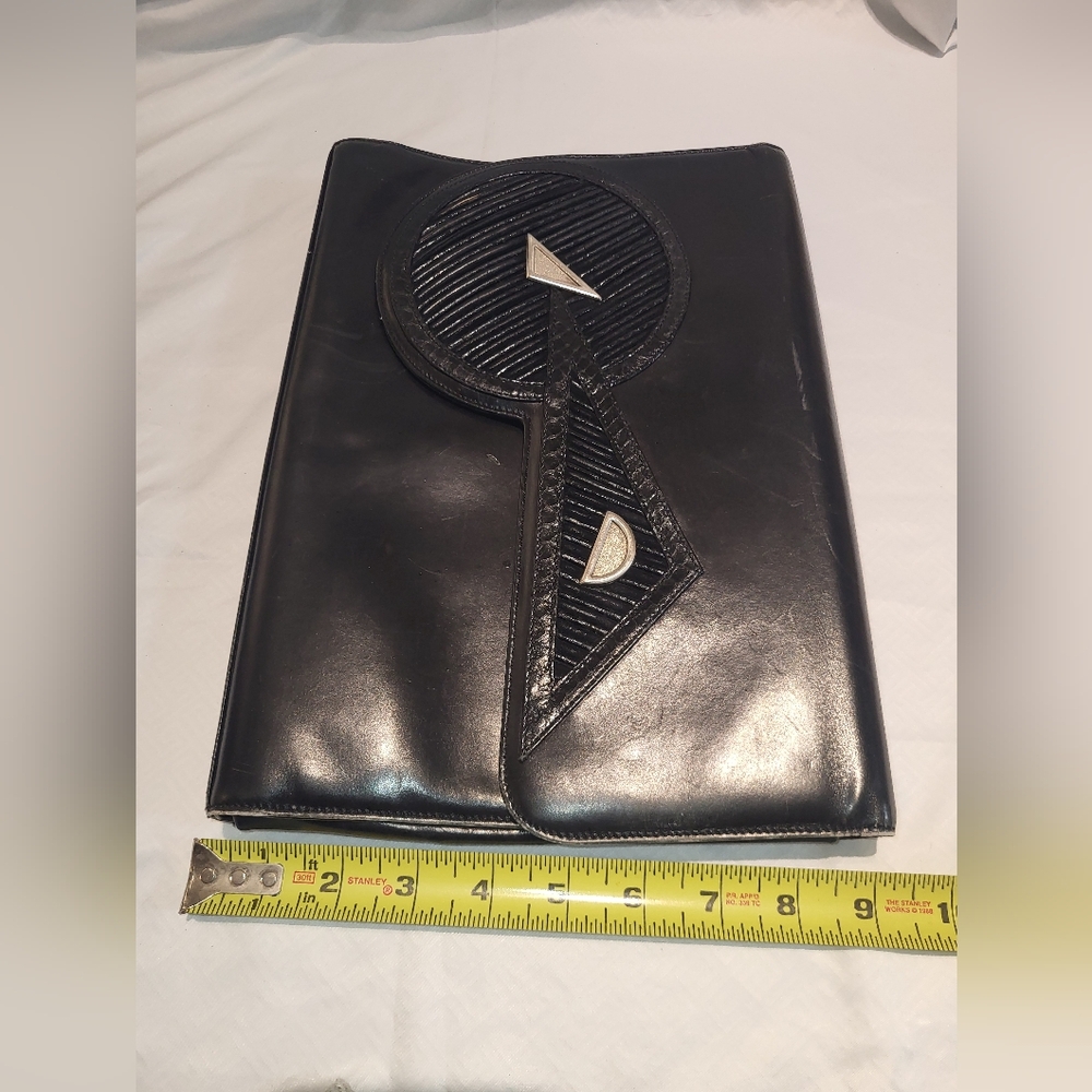 Beltrami Black Leather Clutch Bag - Picture 5 of 6